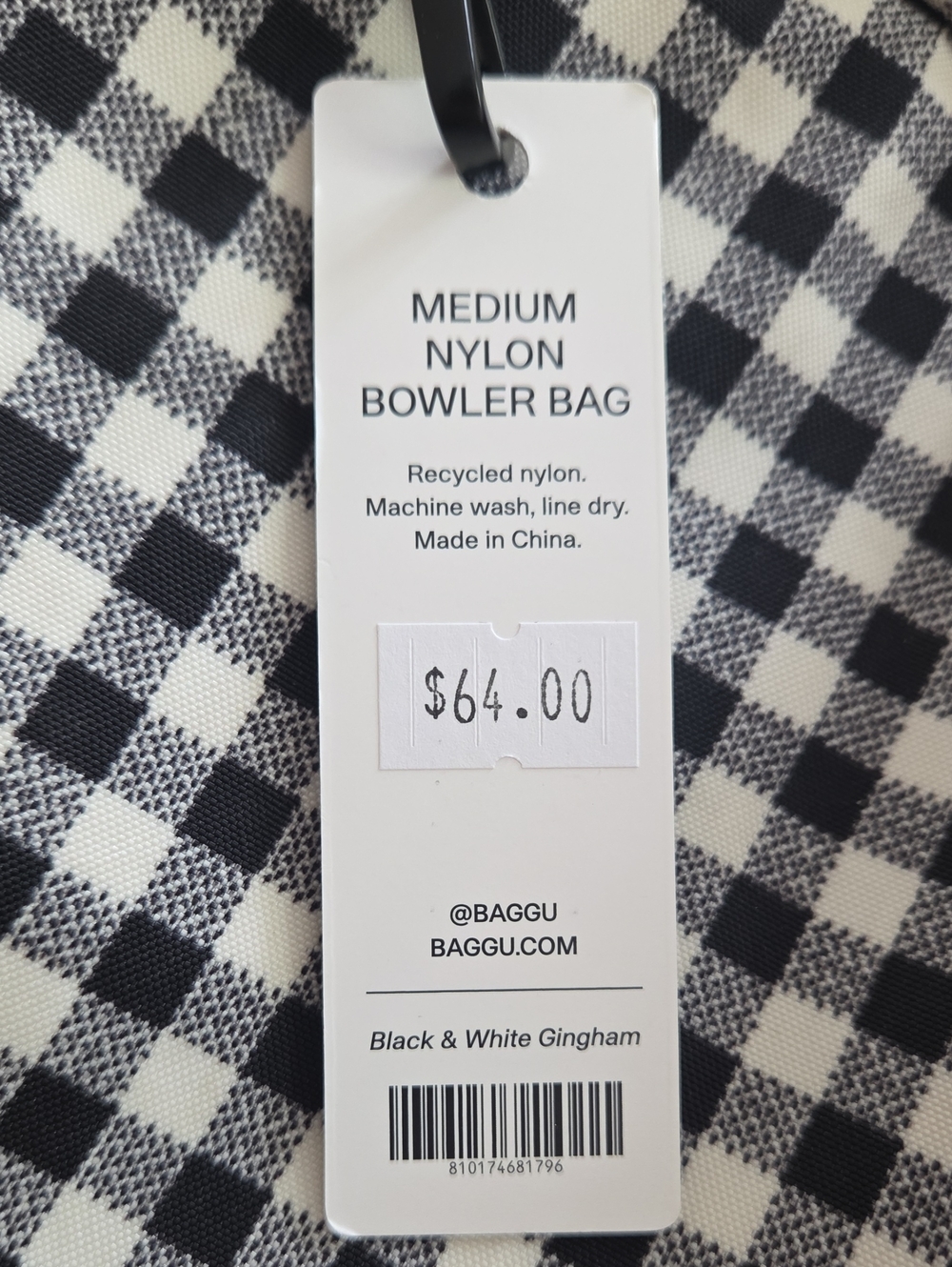 BAGGU Nylon Bowler Bag Gingham - Picture 4 of 4